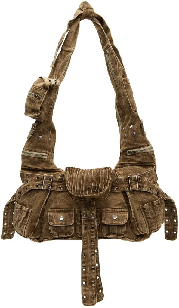 NO/FAITH STUDIOS Beige Denim Multipocket Bag - Crossbody Bags 