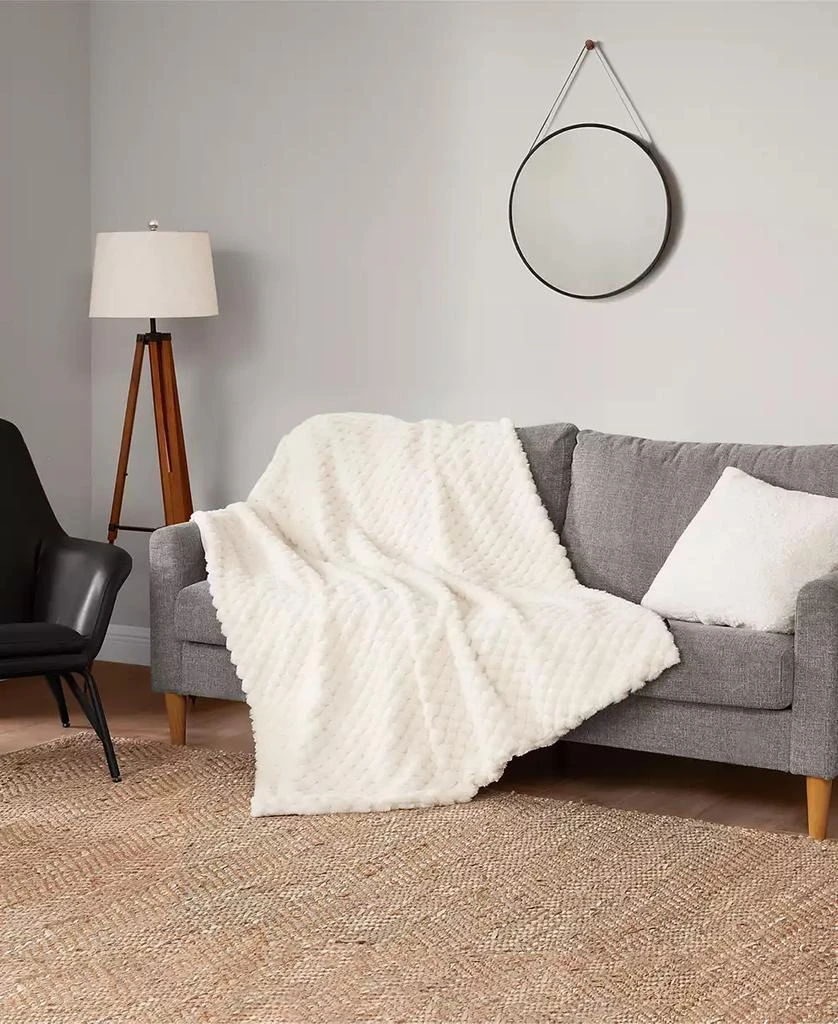 Lucky Brand Pineapple Faux Fur Throw, 50" x 70" 4