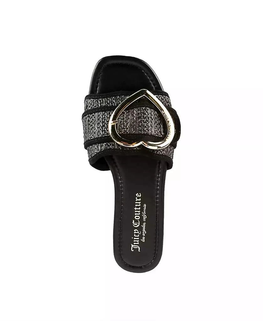 Juicy Couture Women's Zapphire Heart Buckle Slide Flat Sandals 4