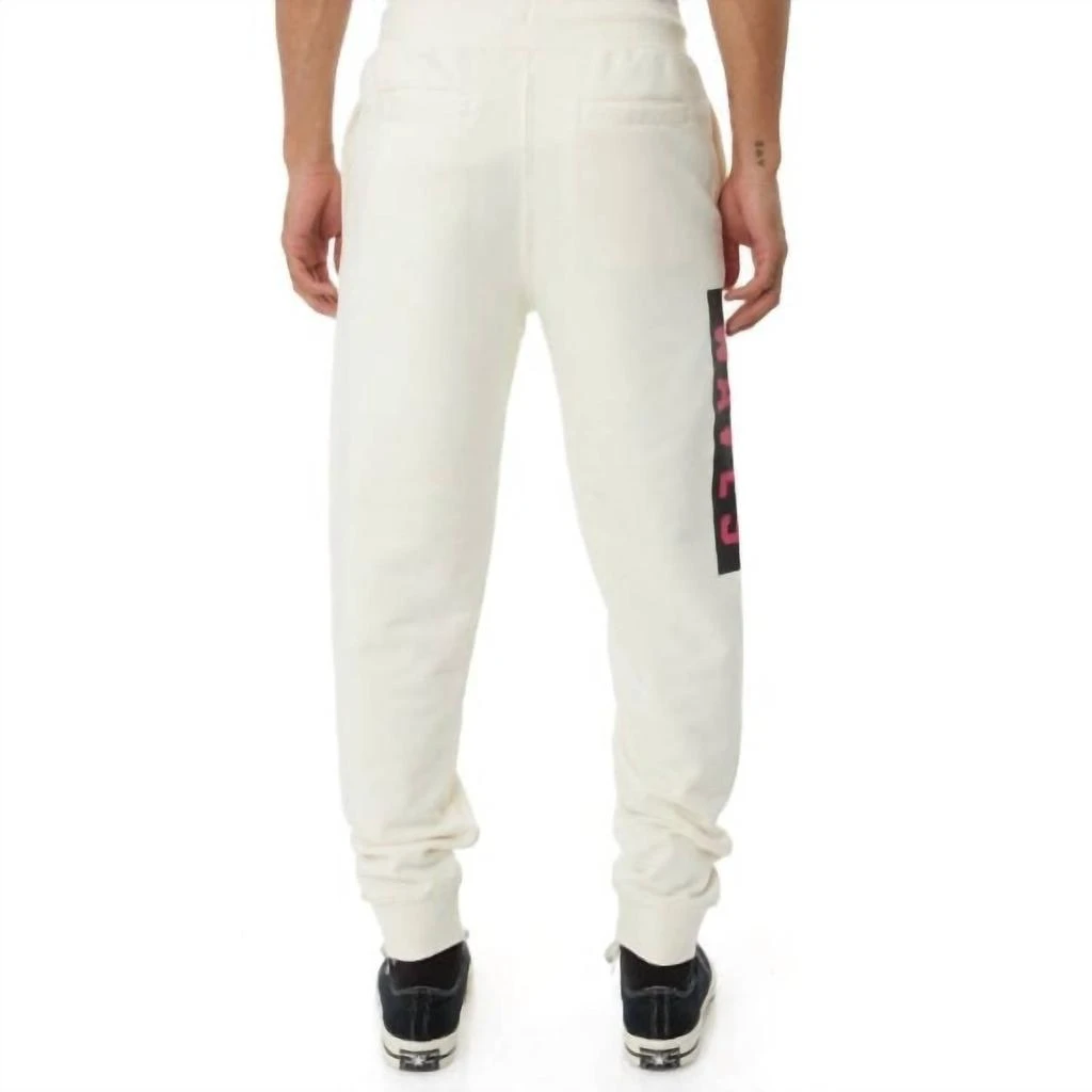 Kappa Men's Authentic Maggotty Sweatpants In Cream/blue-Black/pink 4