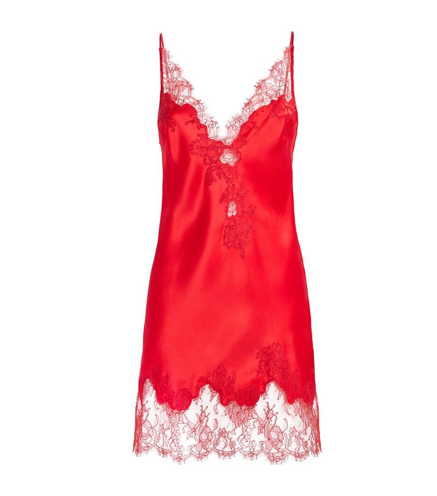 Carine Gilson Silk-Lace Slip Dress
