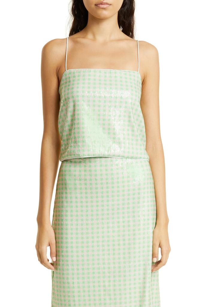 BAUM UND PFERDGARTEN Jovana Sequin Gingham Tank Top