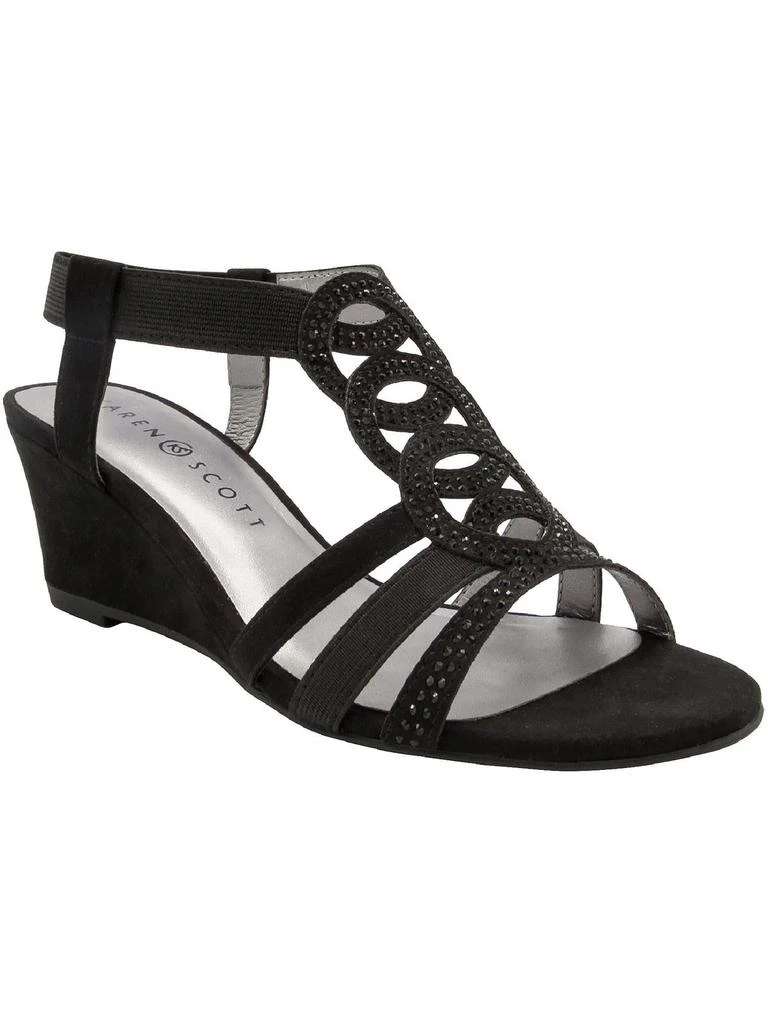 Karen Scott Denice Womens Embellished Slingback Wedge Sandals 5