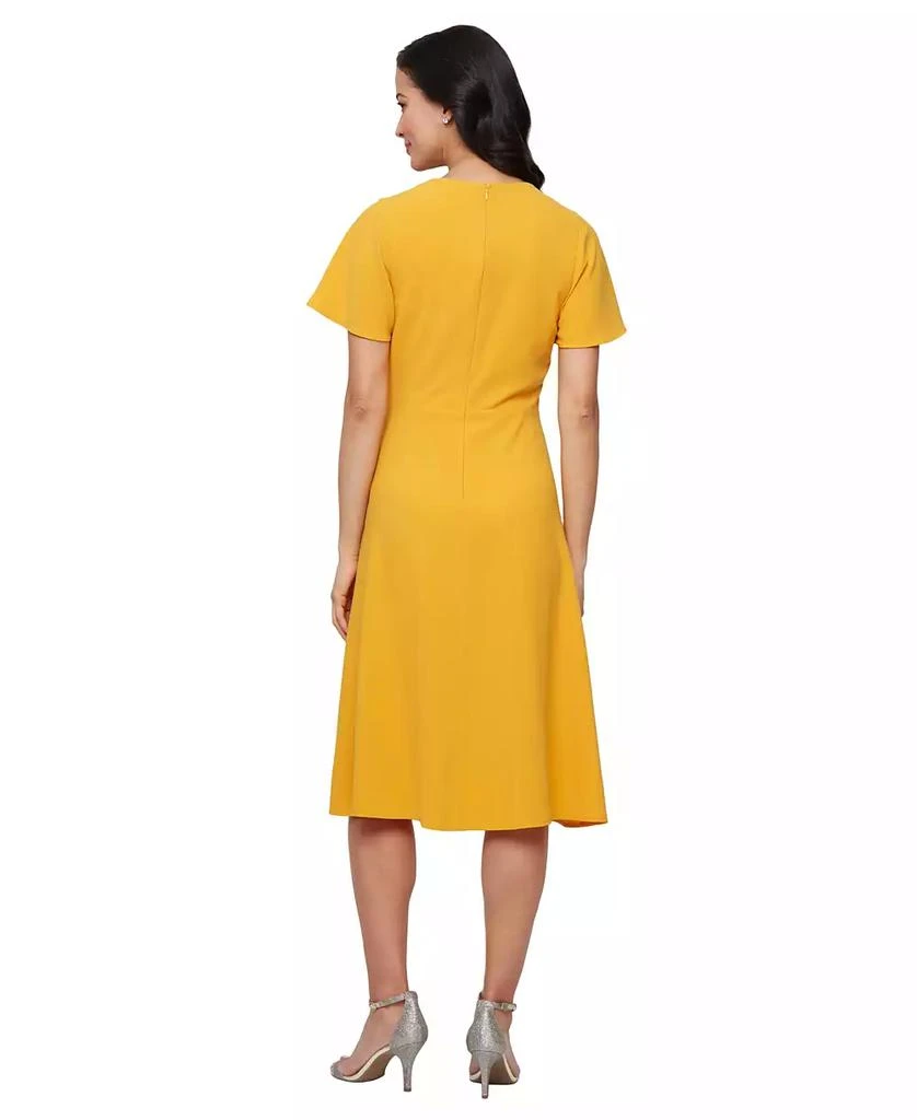 SL Fashions Women
s Solid-Color Surplice Flutter-Sleeve Dress 3