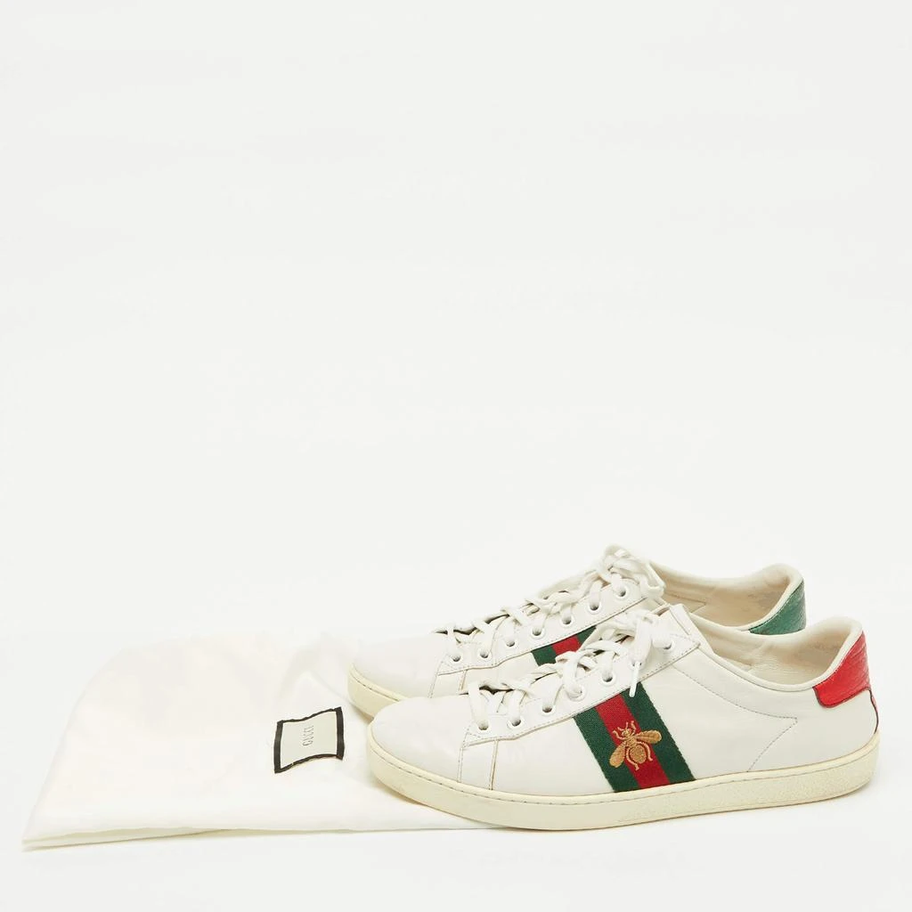 Gucci Gucci White Leather Bee Embroidered Ace Sneakers Size 40 9