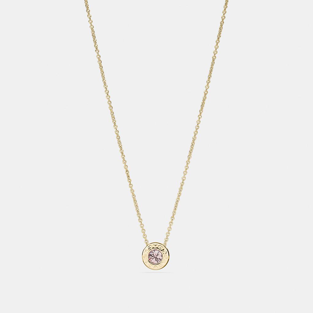 Coach Open Circle Stone Strand Necklace