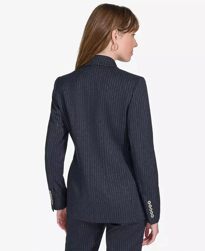 Women's Double Breasted Metallic Pinstriped Blazer – On Sale Now