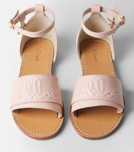 Chloé Logo leather sandals 4