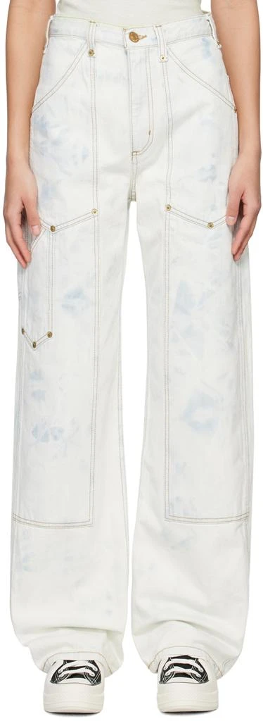 Re/Done White Super High Workwear Jeans 1