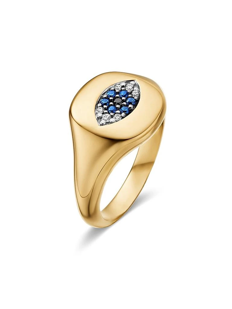 David Yurman Cable Collectibles Evil Eye Pinky Ring in 18K Yellow Gold 4
