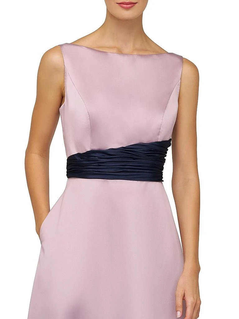 Kay Unger Gemma Satin Tea-Length Dress 10