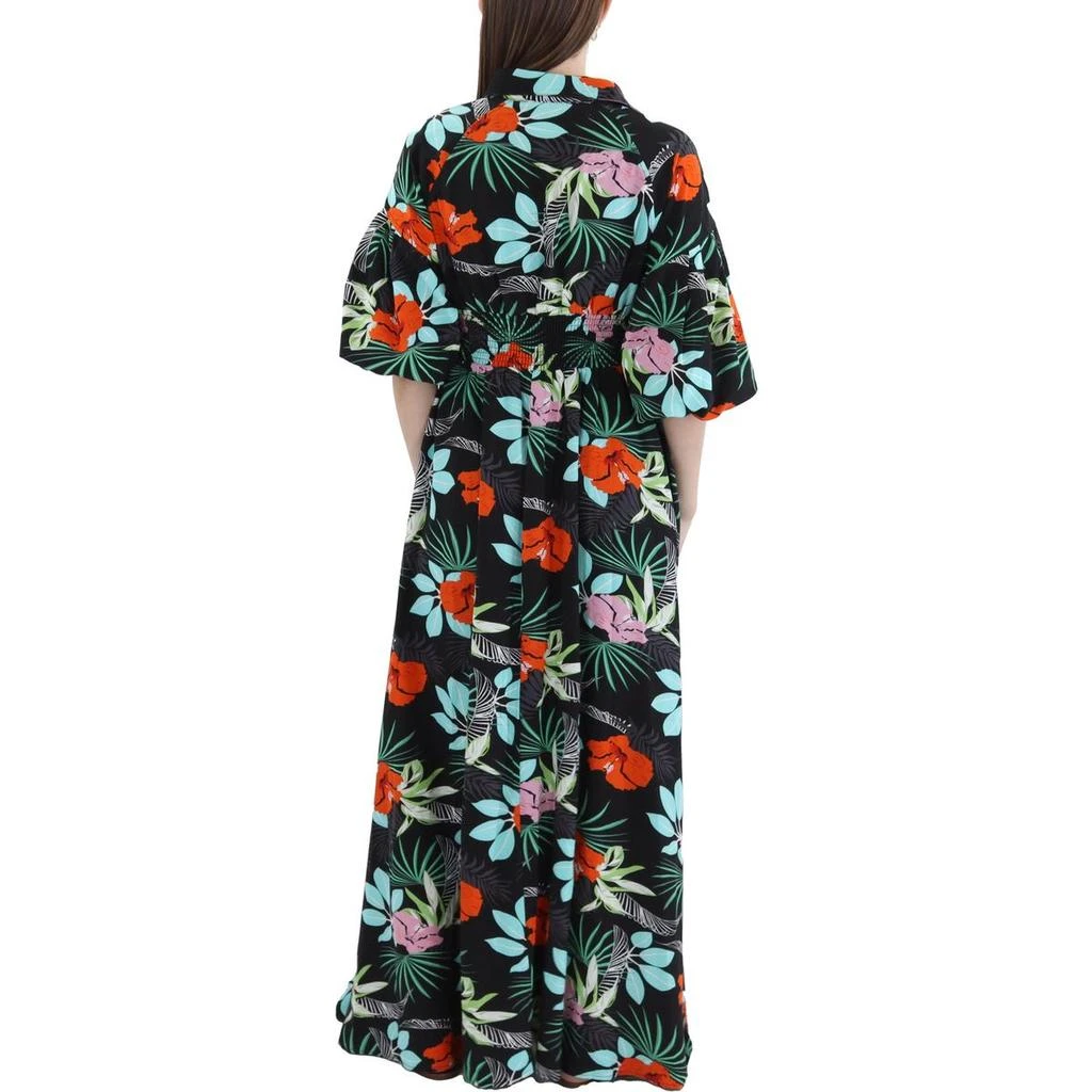 Gracia Womens Floral Puff Sleeves Shirtdress 2
