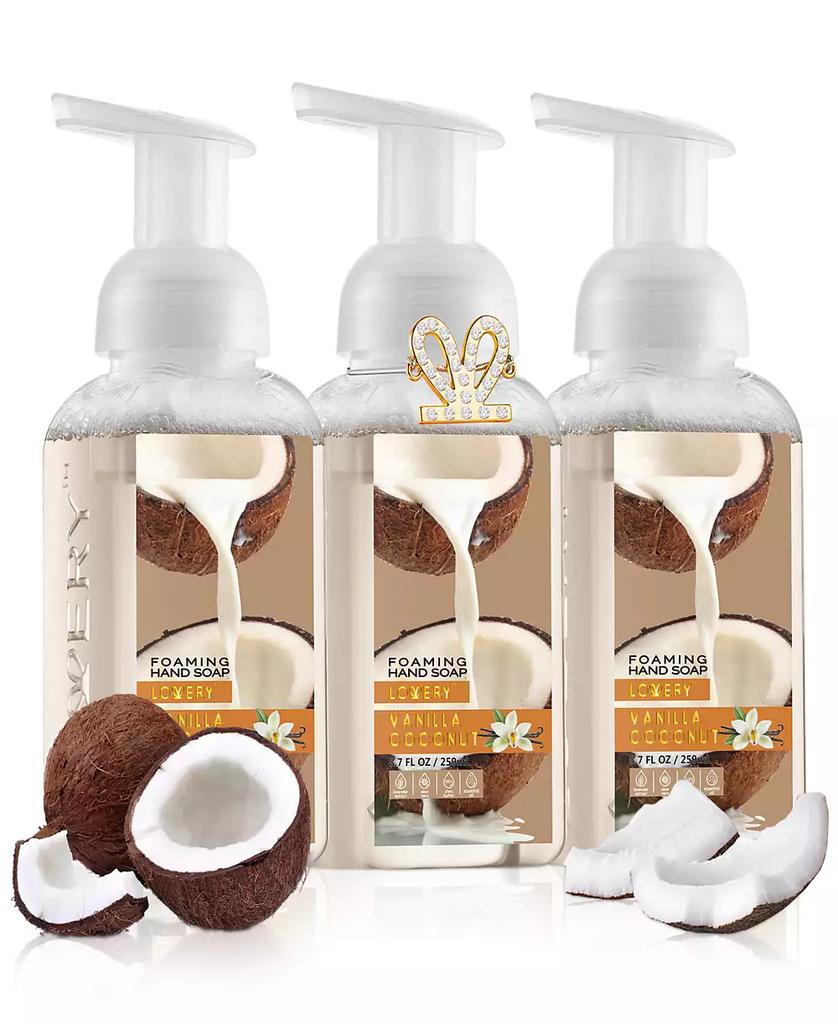 Lovery Hand Foaming Soap in Vanilla Coconut, Moisturizing Hand Soap with Flawless Crystal Heart Bracelet - Hand Wash Set, 4 Piece