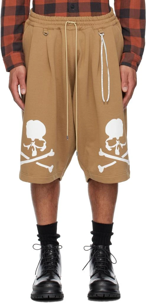 mastermind WORLD Beige OG Sweat Shorts 1
