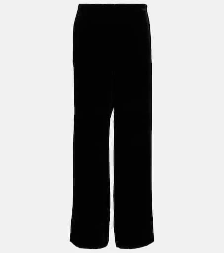 Totême High-rise velvet wide-leg pants 1
