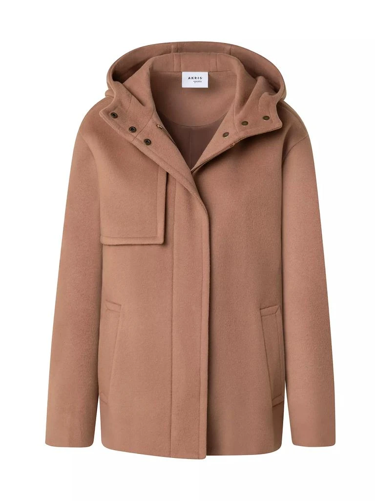 Akris Hooded Wool-Blend Coat 2