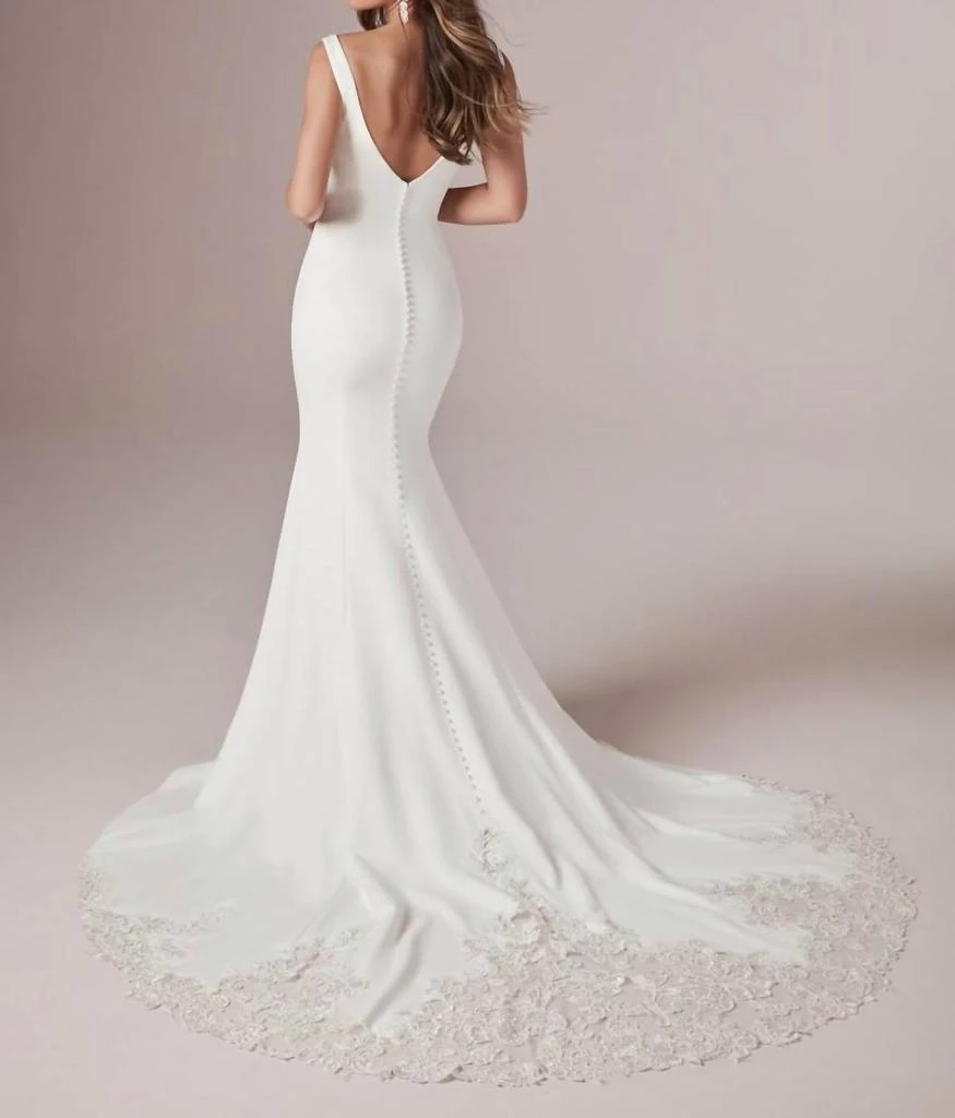 Rebecca Ingram Rebecca Ingram - Alice Pearl Buttons Trail Down To Train Gown 2