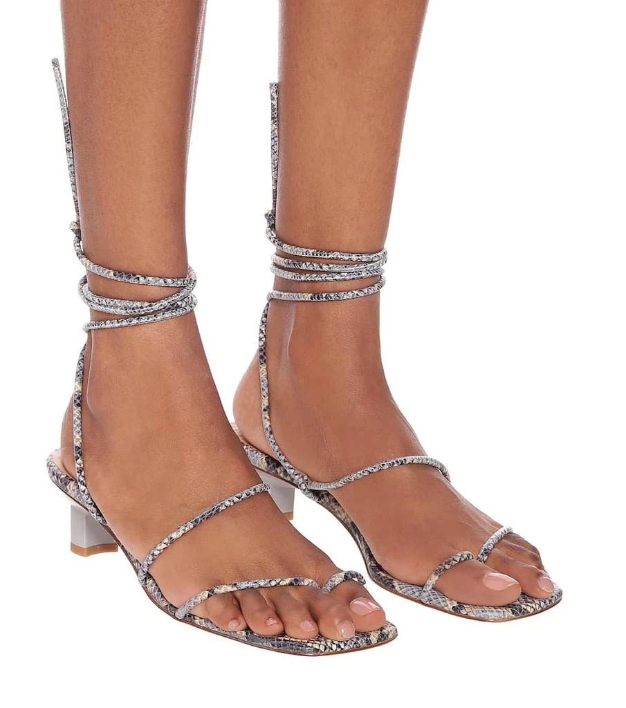 LOQ Roma snake-effect leather sandals 5