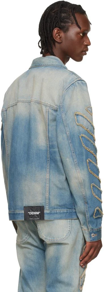 Off-White Blue Diagonal Raw Patch Denim Jacket 3