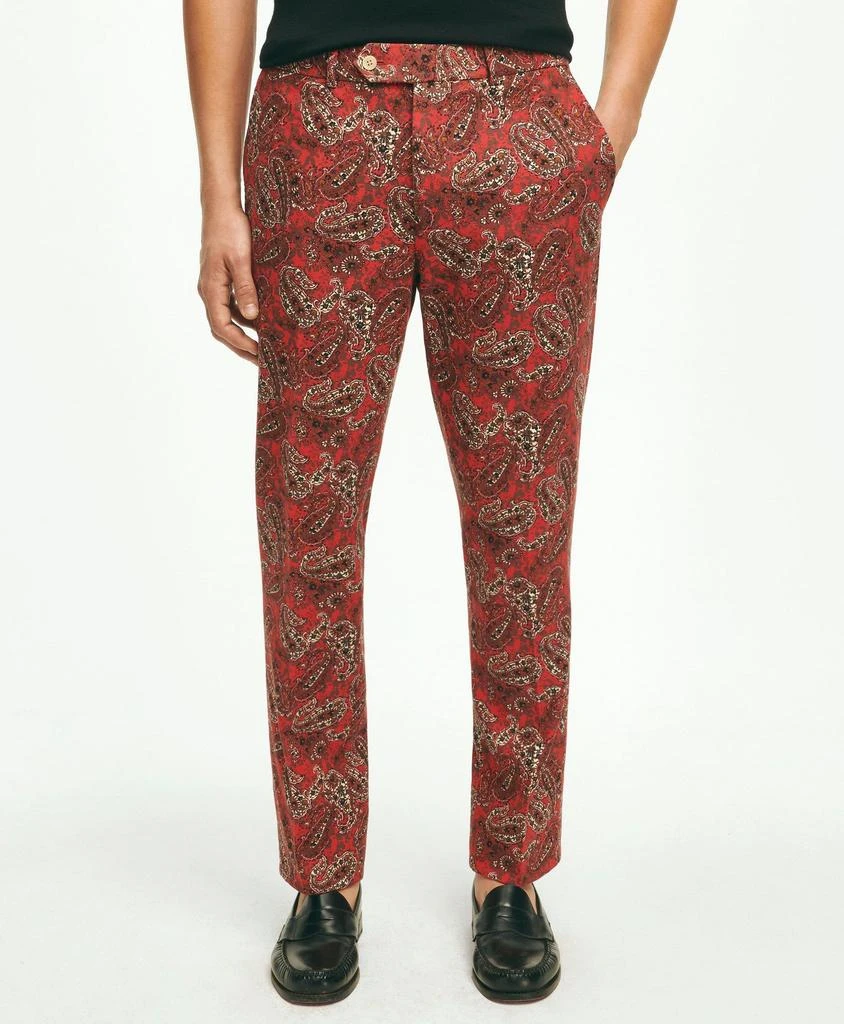 Brooks Brothers Slim Fit Paisley Suit Pants In Cotton Blend 2