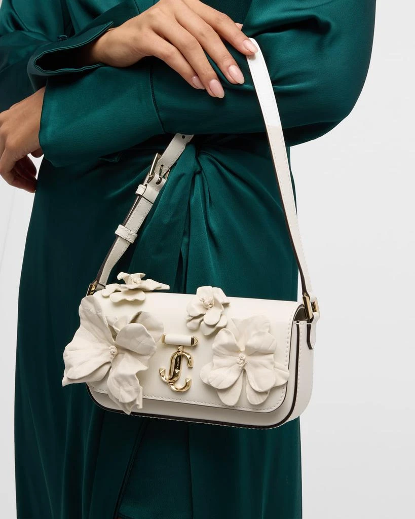 Jimmy Choo Avenue Mini Flower Leather Shoulder Bag 4