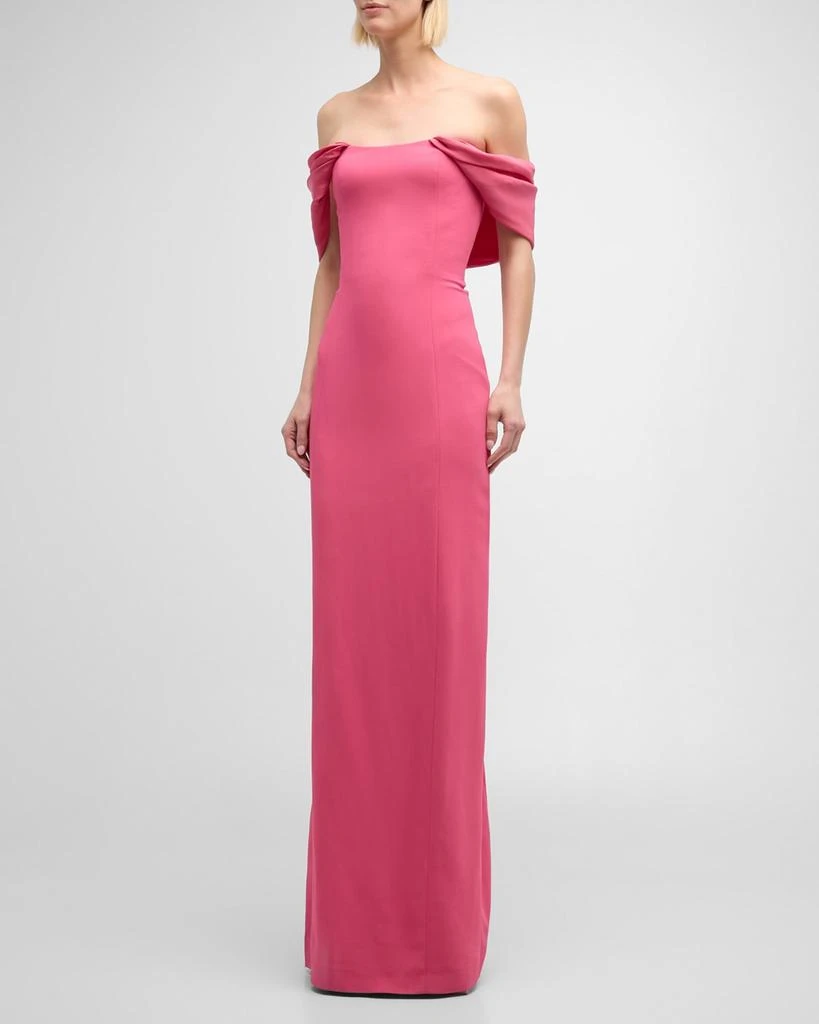 Oscar de la Renta Strapless Column Gown with Draped Detail 2