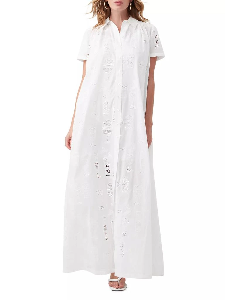 Trina Turk Kon Tiki Embroidered Eyelet Maxi-Dress 1