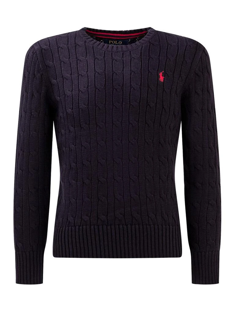 Ralph Lauren Polo Ralph Lauren Kids Logo-Embroidered Cable-Knit Crewneck Jumper 1