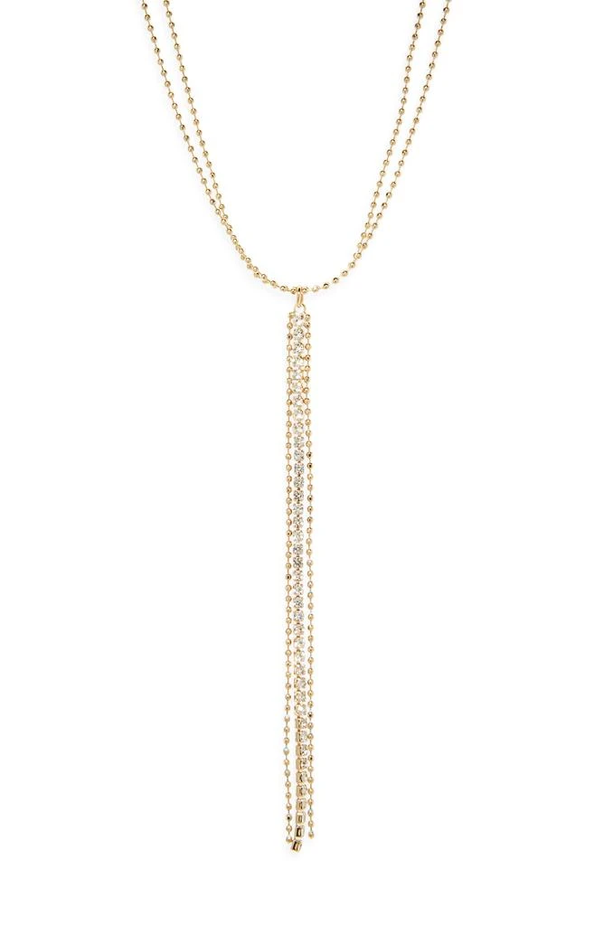 Nordstrom Ball Chain Tassel Lariat Necklace