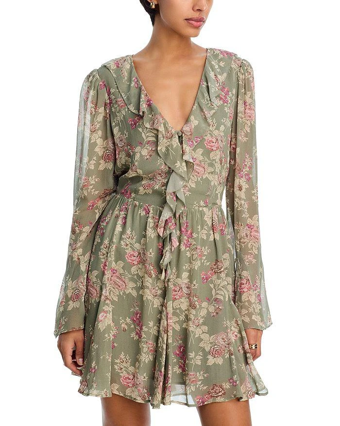 round neck floral midi dress Foster Round Neck Puff Sleeve Midi Dress Blue Floral – Girl In Mind
