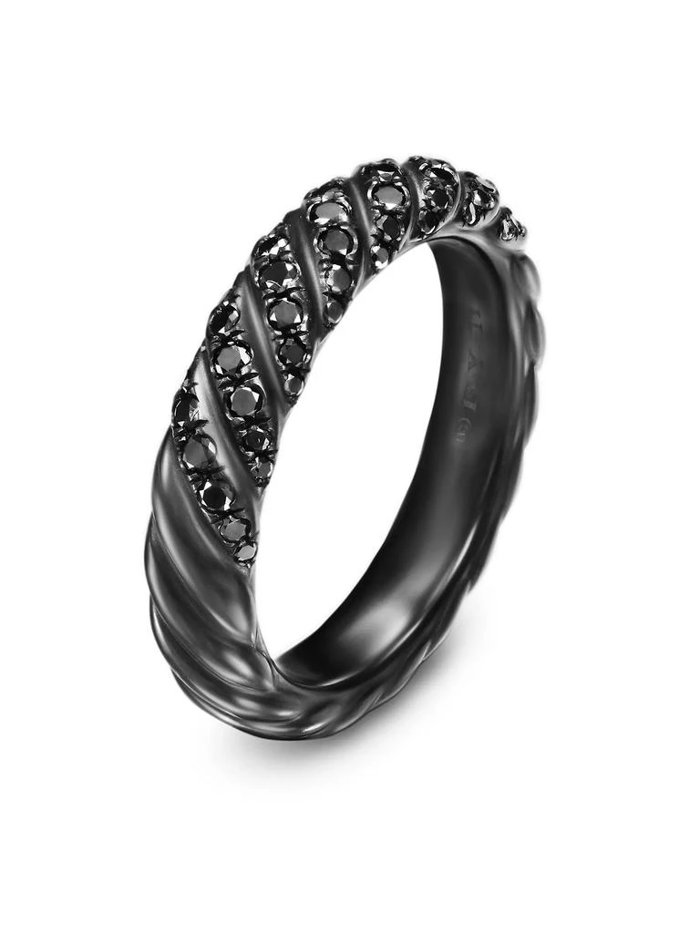 David Yurman Sculpted Cable Band Ring in Black Titanium 2
