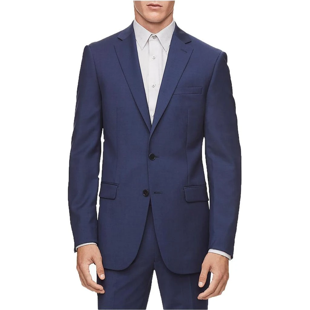 Calvin Klein Mens Solid Wool Two-Button Blazer 1