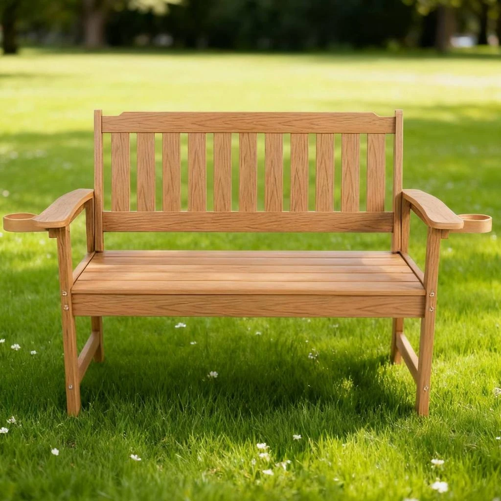 Streamdale Furniture Streamdale Minimalist Teak Wood Bench - Indoor/Outdoor, Eco-Friendly