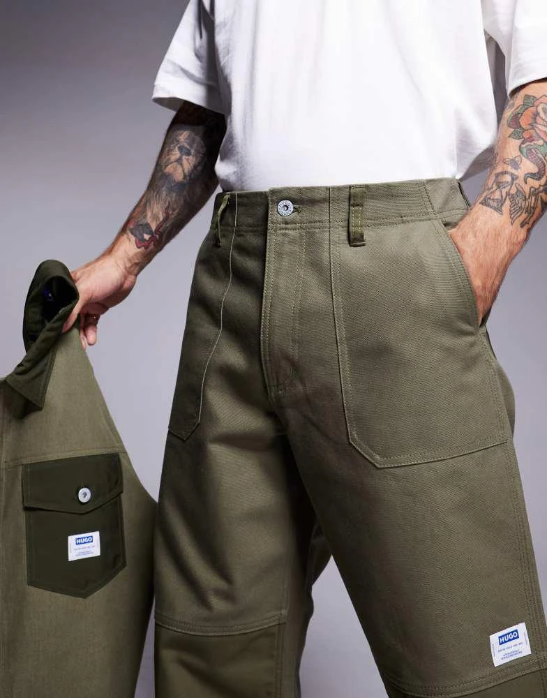 Hugo Blue HUGO BLUE Gorka co-ord trousers in green 2