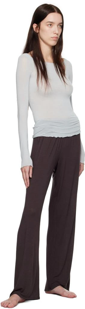 SKIMS SSENSE Exclusive Blue Sheer Modal Long Sleeve Boat Neck T-shirt 4