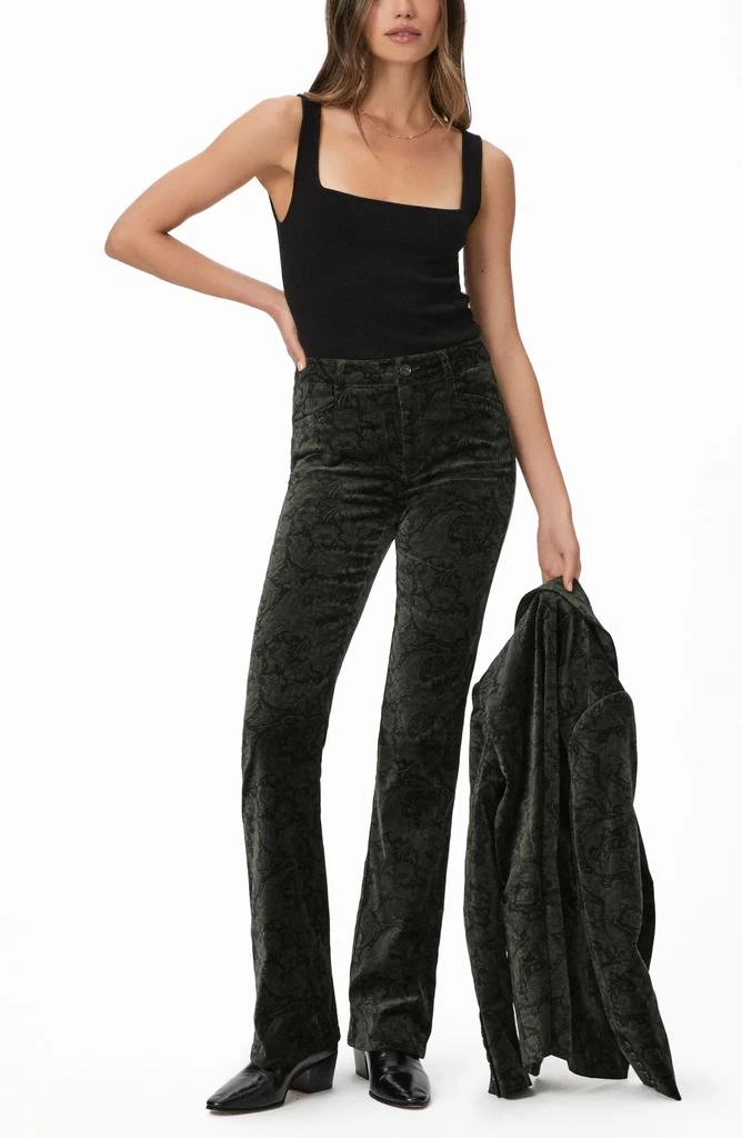 Paige Naomi Floral Print Cotton Stretch Velveteen Bootcut Pants 4
