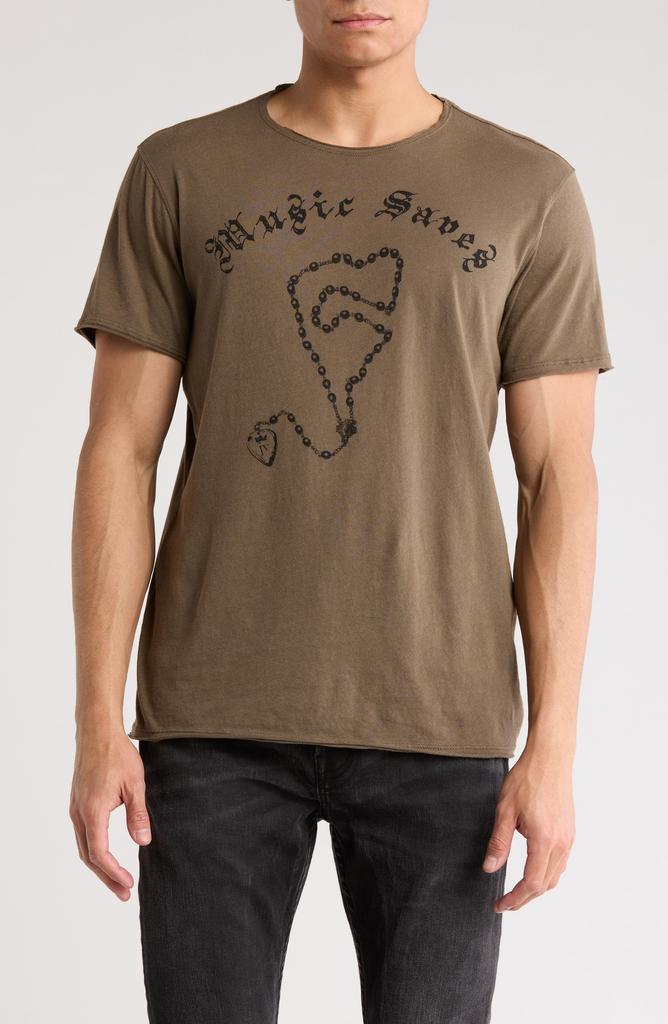 John Varvatos Music Saves Raw Edge Cotton Graphic T-Shirt