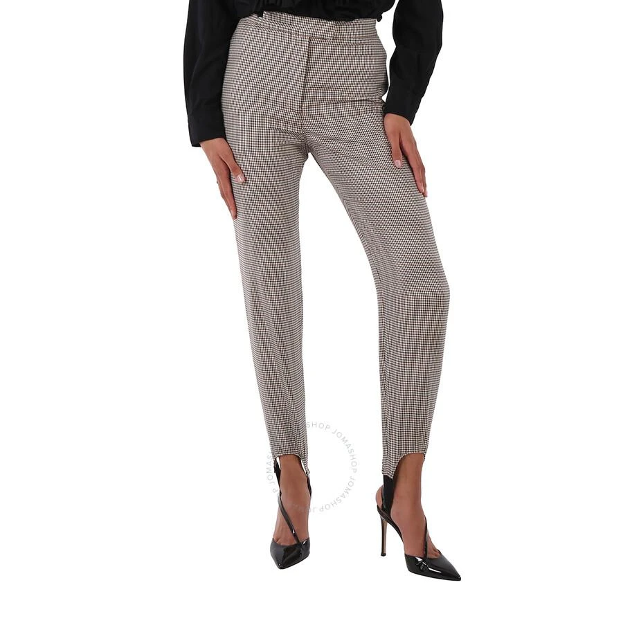 Burberry Houndstooth Check Stretch Wool Tailored Jodhpurs In Antique Yellow 1