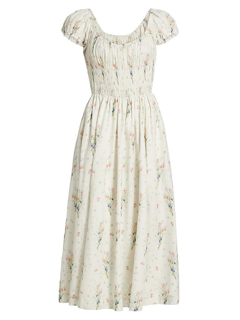 DÔEN Quinley Floral Cotton Midi-Dress