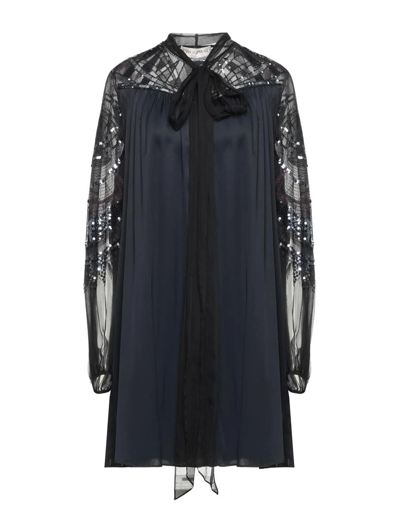 emilio pucci black lace dress Black A-Line Tulle High Low Prom Dress, Black Homecoming Dresses  shopluu