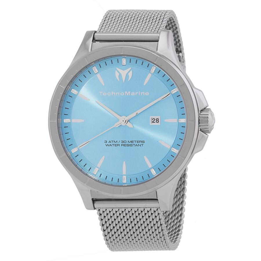 TechnoMarine MoonSun Date Quartz Light Blue Dial Men's Watch TM-822005