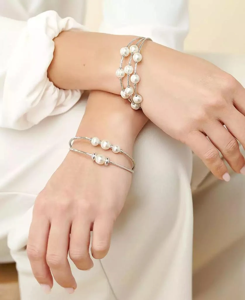Honora Cultured Freshwater Pearl (8-9mm) Bangle Bracelet in Sterling Silver 4
