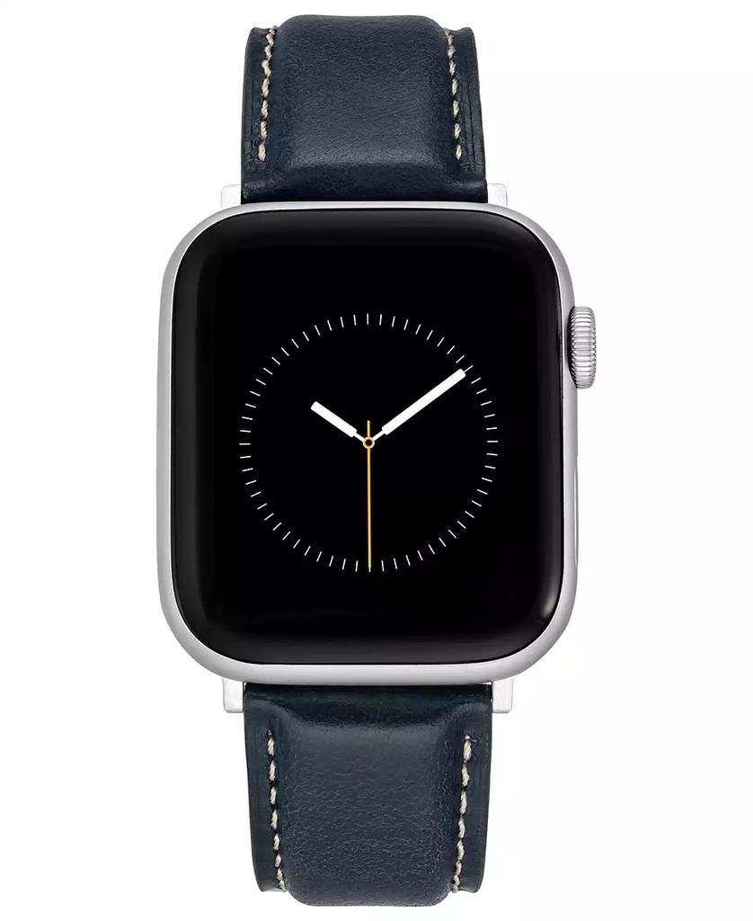 WITHit Navy Smooth Genuine Leather Band designed for Apple Watch® 42mm (Series 1-3 only) & 44/45/46/49mm (Ultra & Ultra 2)