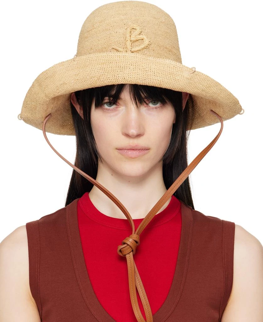 RUSLAN BAGINSKIY Beige 'The HatBag' Beach Hat 1