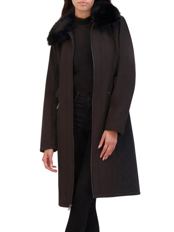 Kenneth Cole Belted Faux Fur Coat 1