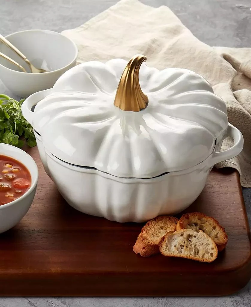 Smith and Clark Iron Works Enameled Cast Iron 2-Qt. Pumpkin Dutch Oven 7