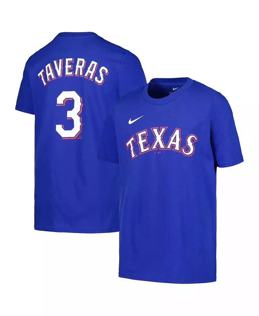 NIKE Big Boys and Girls Leody Taveras Royal Texas Rangers Name Number T-Shirt 1