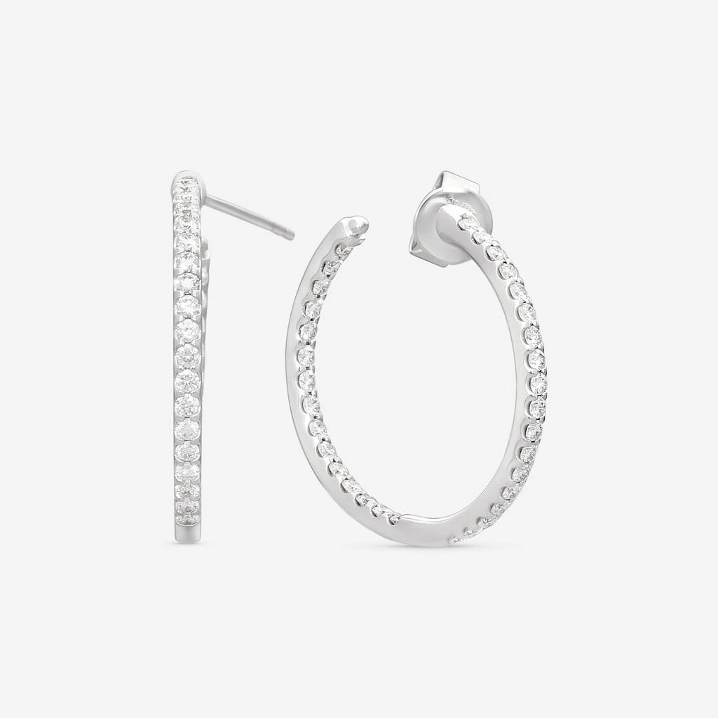 Mémoire Mémoire Odessa 18K White Gold Diamond Hoop Earrings CHHO330 2