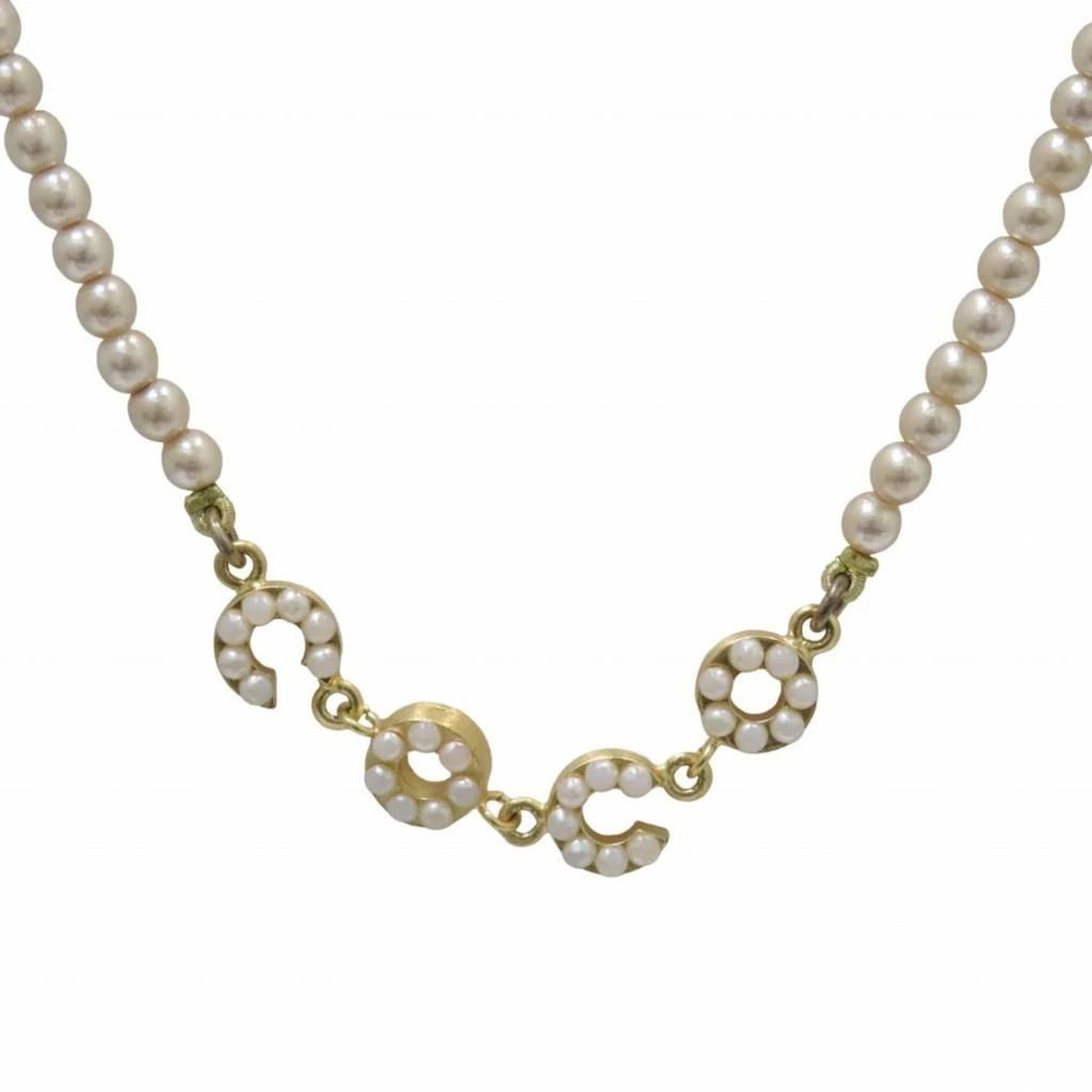 Chanel Artificial ivory gold Plating Necklace (Pre-Owned)