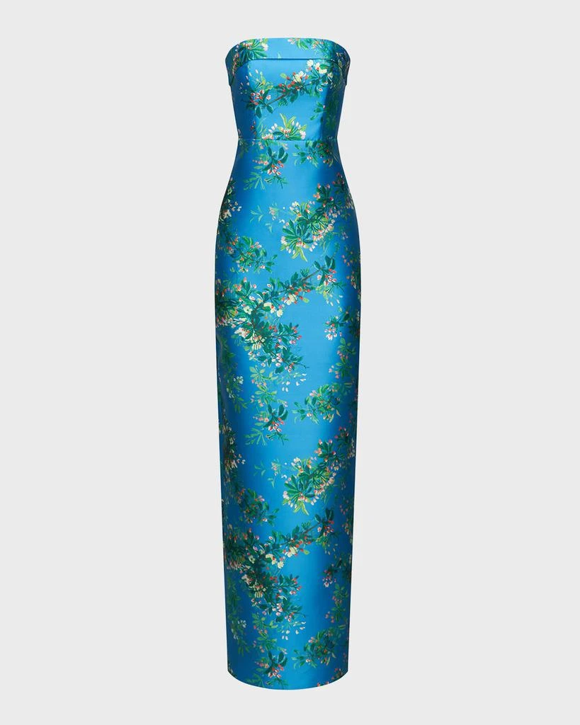 Theia Cleo Strapless Floral Column Gown 1